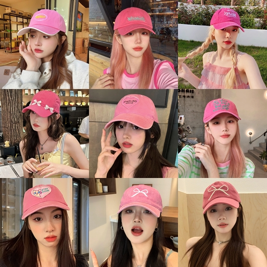 Cap_Stry Pocn W Hat ลายแมว รูปหัวใจ หมวกแก็ป ใส่สงกรานต์ มีหลายสี หลายแบบ มีหลายลาย ราคาถูกมาก สไตล์เกาหลี พร้อมส่ง