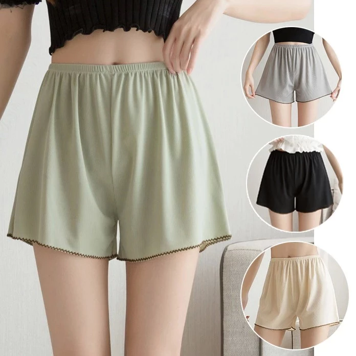 C09 กางเกงขาสั้น M-4XL ขอบขาหยัก ซับใน ใส่นอน ผ้านิ่ม สีพื้นใส่สบาย เอวยืดหยุ่นได้ดี พร้อมส่ง กางเกงไซส์ใหญ่ กางเกงคนอวบ