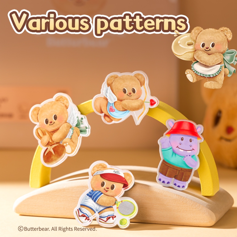 (Butterbear X Deli) แม่เหล็กติดตู้เย็น แม่เหล็กบัตเตอร์แบร์ ฮิปปี้ น้องหมีเนย (สุ่ม4ลาย) ราคา ถูกที่สุด ดีลบีเคเค แกลเลอรีภาพที่ 4