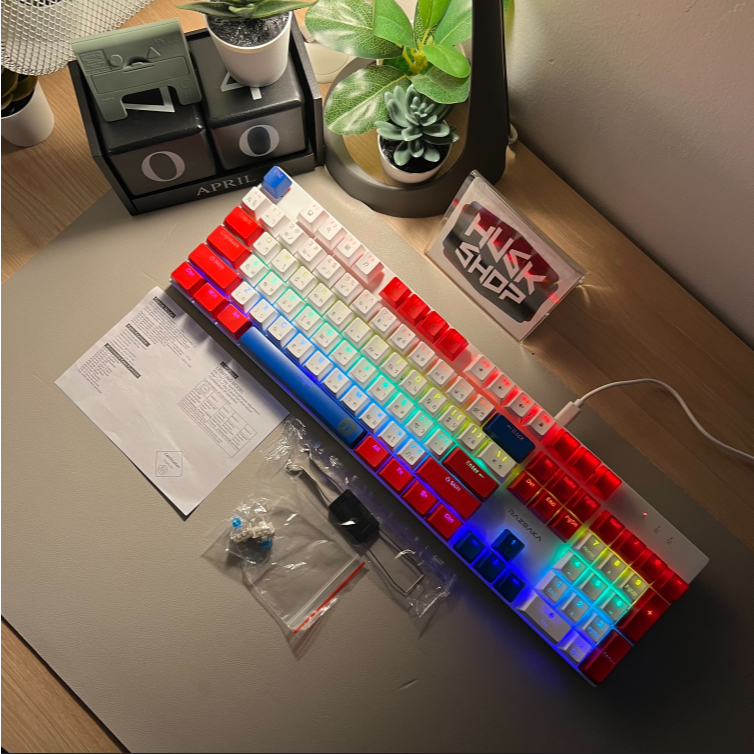 คีย์บอร์ดเกมมิ่ง Razeak RK-X61 Pro Mechanical Keyboard คีย์บอร์ด Blue & Red Switch คีย์บอร์ดเล่นเกม ประกัน1 ปี