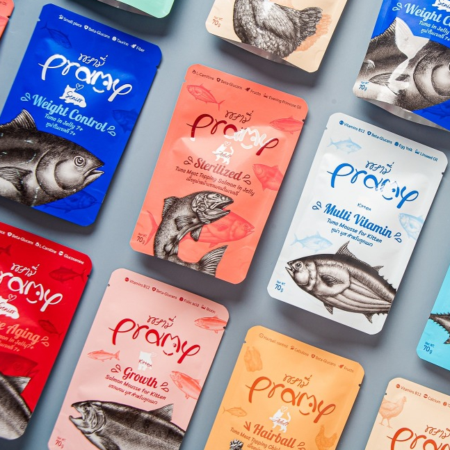 🔥🔥( 1ซอง ) Pramy พรามี่ อาหารเปียกแมว บำรุงสุขภาพ ขนาด 70 กรัม ( 1ซอง )🔥🔥