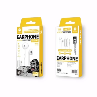 WK หูฟัง KINGKONG 3.5mm Y002 โทรชัดเจน เบสหนัก เสียงดีมากครับ สำหรับ ios Android pc （รับประกัน 1 ปี）
