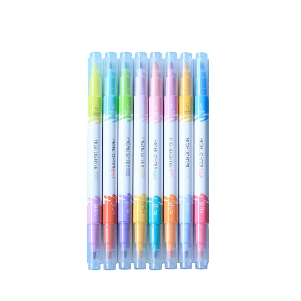 Bantex ปากกาไฮไลท์ปากกาเน้นข้อความ 8แท่ง 16สี เมจิค เน้นข้อความสำคัญ 2หัว ระบายสี Highlighter