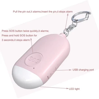 Tsuki พวงกุญแจเตือนภัย พวงกุญแจ SOS Person Security Emergency Self Defense Keychain LED Flashlight Alarm เตือนภัย