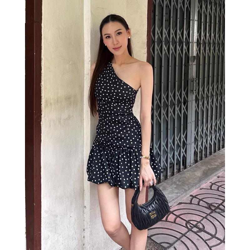 MACHMACHTHELABEL - Demi Polka Dot Mini Dress เดรสสั้น S M L พร้อมส่ง
