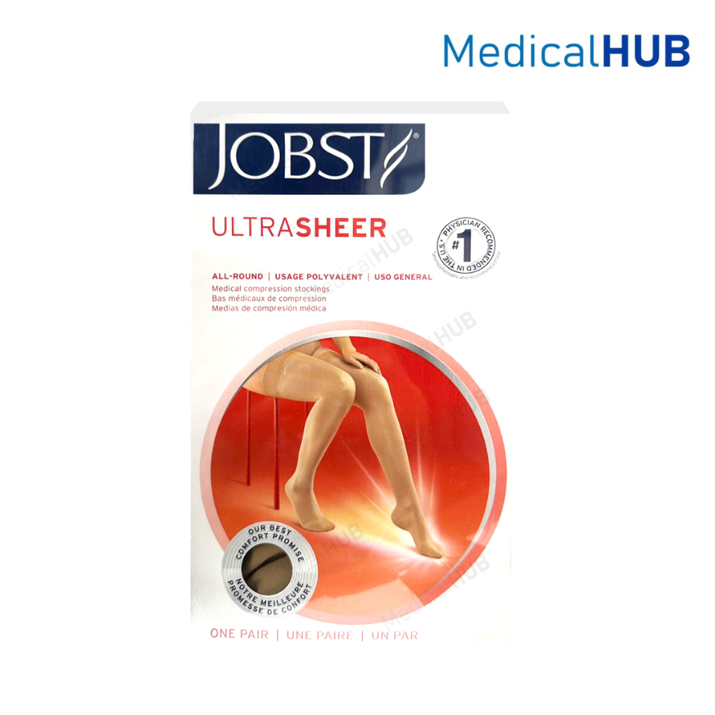 Jobst Ultrasheer ถุงน่องเส้นเลือดขอด ถุงน่องต้นขา สีเบจ ขนาด size M / L / XL จำนวน 1 คู่