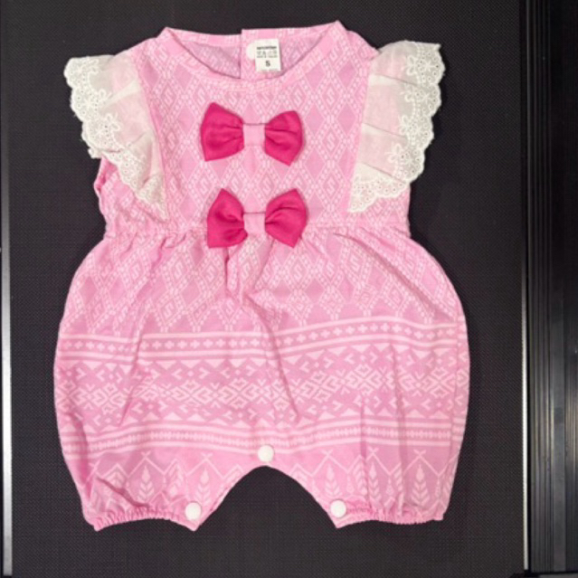 New พร้อมส่ง ชุดบอดี้สูท ลายไทย สำหรับเด็กผู้หญิง ใส่ลอยกระทง สงกรานต์ ปีใหม่ ทำบุญบ้าน ทำบุญกฐิน ผ้าป่า - รูปที่ 3