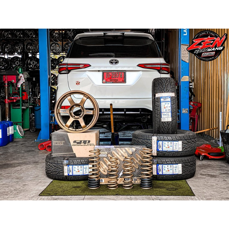 TE37 ขอบ18 งาน SPP 6/139.7 + ยาง 265/60R18 TOYO TIRES ST3 (ราคา4เส้น)