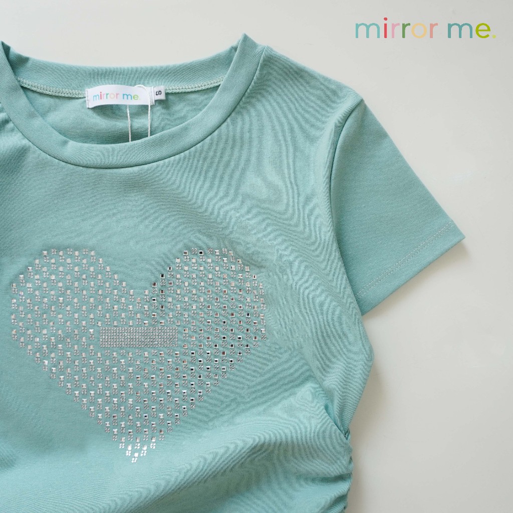 mirrorme เสื้อยืดหัวใจกากเพชร วิบวับน่ารัก ดึงยางข้าง พรางหุ่น สาวอวบใส่ได้ ราคา ถูกที่สุด ดีลบีเคเค แกลเลอรีภาพที่ 9