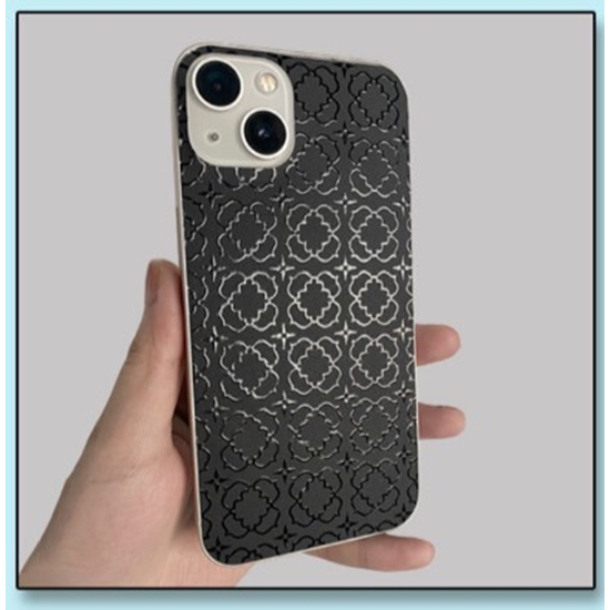 AH ฟิล์มไฮโดรเจลพื้นดำ ลายดำเงา 3 ชั้น 12x18 ซม Skin case สำหรับร้านค้าที่มีเครื่องตัดฟิล์ม