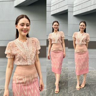 ชื่อรุ่น : ชุดเซ็ตไทยสไตล์ โทนชมพูฟันปลา