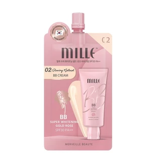 MILLE ( 1 ซอง ) primer bb ครีมซองมิลเล่ super miacle skin cover /whitening gold rose BB snail primer