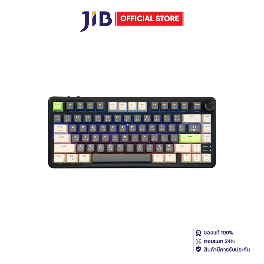 WIRELESS KEYBOARD (คีย์บอร์ดไร้สาย) EGA TYPE CMK10 RGB EN/TH - BLACK