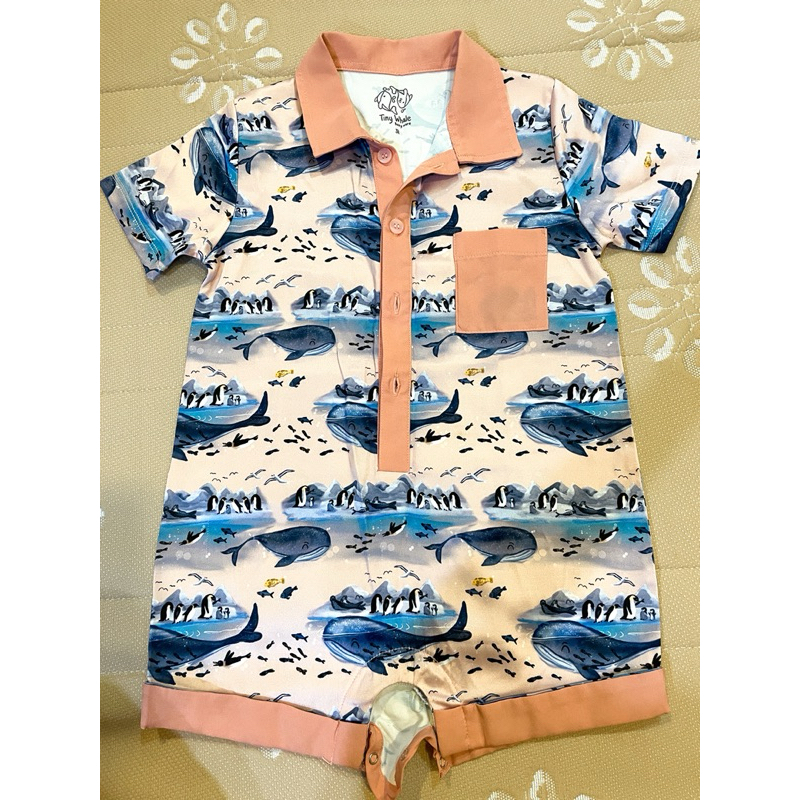 Tiny Whale Romper Size 3t