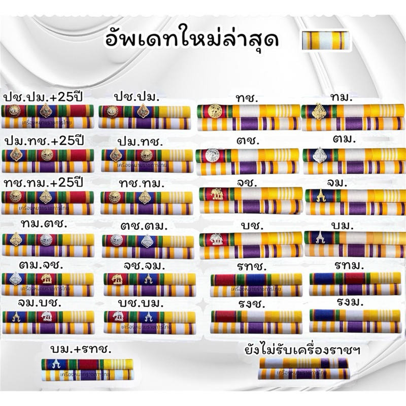 แถบเหรียญย่อประดับคู่ ประดับเสื้อ ชายหญิง