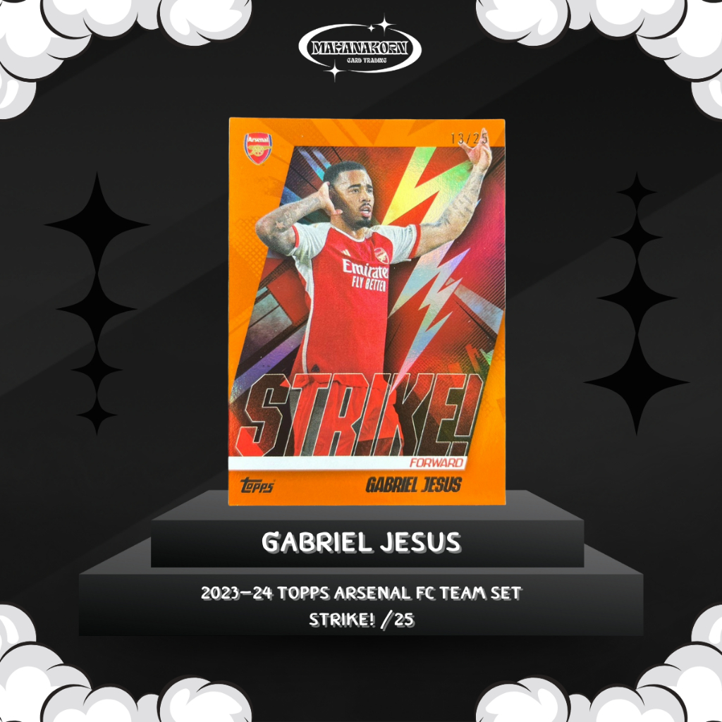 Gabriel Jesus 2023-24 Topps Arsenal FC Team Set Strike! /25