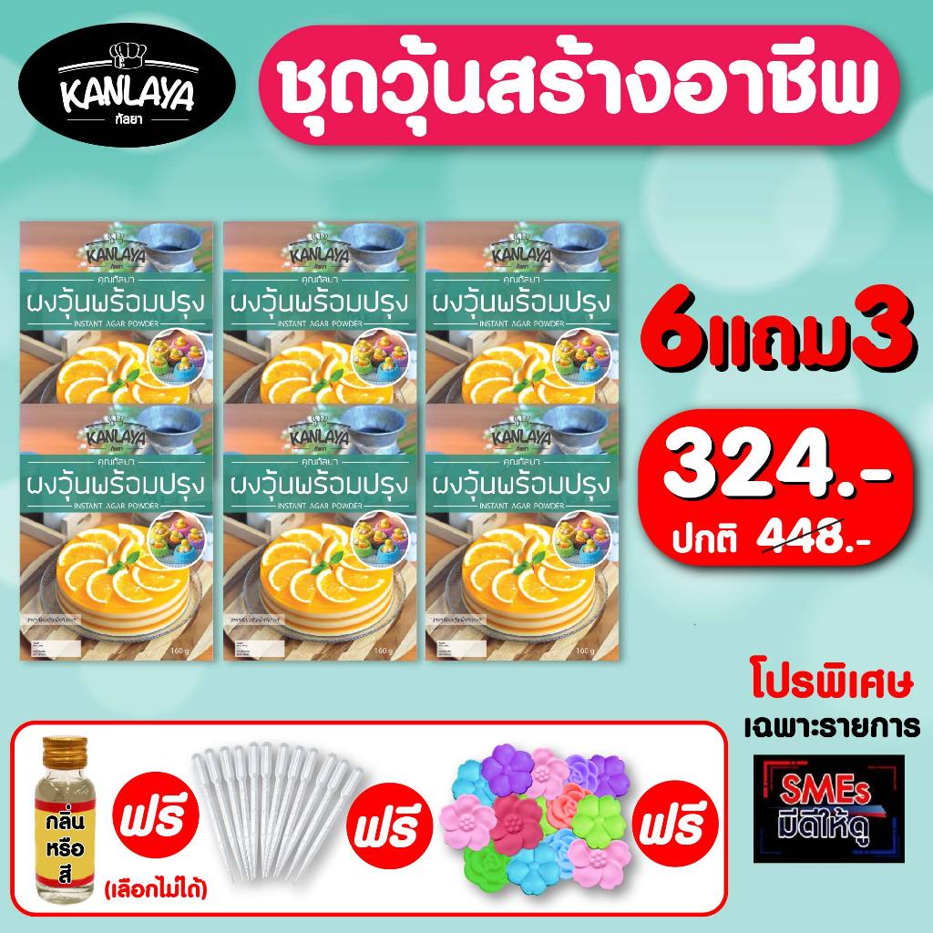 ชุดทำวุ้นสร้างอาชีพ 324 บาท ผงวุ้น 6 ซอง+กลิ่น หรือ สี 1 ขวด (เลือกไม่ได้ )+ที่หยดสี+พิมพ์ดอ