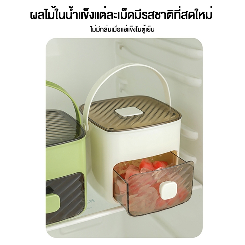 Ice cube maker แม่พิมพ์ก้อนน้ําแข็ง แบบกด กล่องน้ําแข็งสองชั้น เกรดอาหาร เครื่องทําก้อนน้ําแข็ง พลาสติก ความจุสู