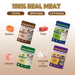 Folopets อาหารเปียกแมว อาหารแมวเปียก แบบซอง 85g 4 รส