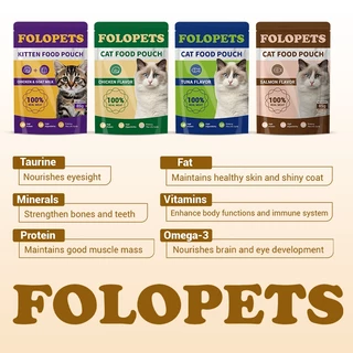 Folopets อาหารเปียกแมว อาหารแมวเปียก แบบซอง 85g 4 รส
