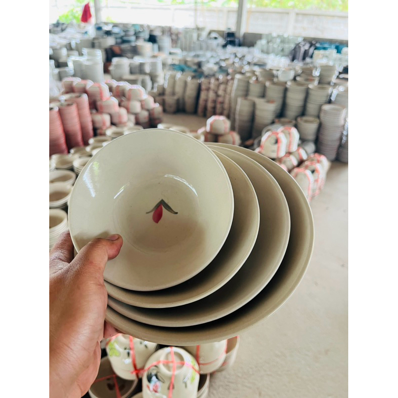 ชามเซรามิค ถ้วยเซรามิค ถ้วยตราไก่ ถ้วยตราไก่โบราณ แบบดั้งเดิมลำปางแท้ รวมหลากหลายไซส์