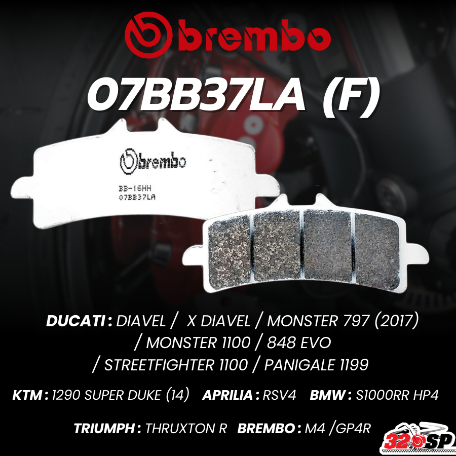 ผ้าเบรค BREMBO SINTER รหัส 07BB37LA สำหรับ ปั้ม Brembo M4,M50,MGP4R TRIUMPH / DUCATI / KTM/APRILLIA 