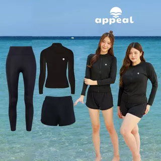 ☀️APPEAL🌊 เสื้อว่ายน้ำแรชการ์ดกันยูวีรุ่นใหม่ มีซิปแขนยาว มีฟองน้ำและซับใน P080