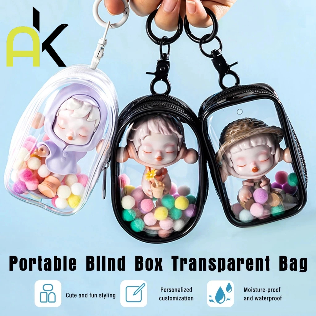 AK กล่องบรรจุสายข้อมูล กล่องเก็บสายเคเบิล หูฟัง ทรงกลม แบบใส พกกุญแจ ลิปสติก พาง่าย สําหรับเดินทาง กลางแจ้ง