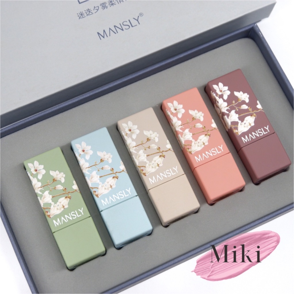 {เซต} MANSLY 5IN1 Velvet Color Lipstick Set เซตลิปสติกแท่ง เนื้อกำมะหยี่ ริมฝีปากไม่แห้งตึง no.M172