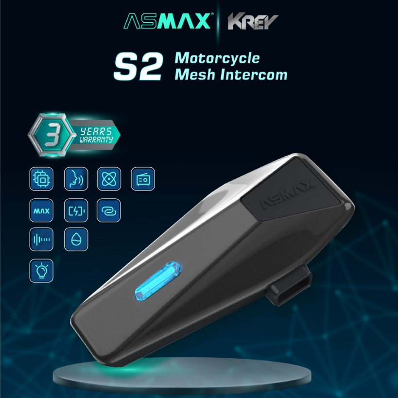 บูลทูธติดหมวก  ASMAX S2 มาพร้อมเทคโนโลยี