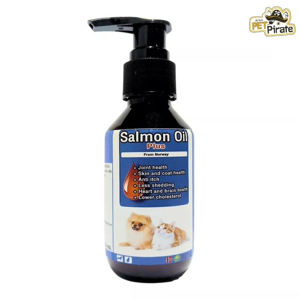 Salmon Oil Plus น้ำมันปลาแซลมอน อาหารเสริมสำหรับสุนัขและแมว จากประเทศนอร์เวย์ (100 มล.)