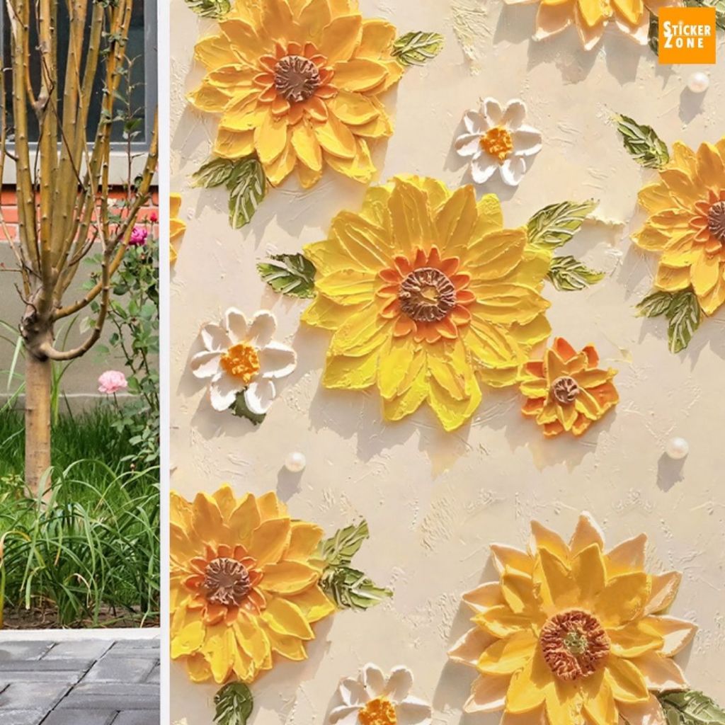 ฟิล์มติดกระจกสุญญากาศ ยาว2เมตร ลายดอกไม้ สติกเกอร์ติดกระจกบ้าน Window film ฟิล์มฝ้าสำหรับเพิ่มความเป็นส่วนตัว ประตู - รูปที่ 3