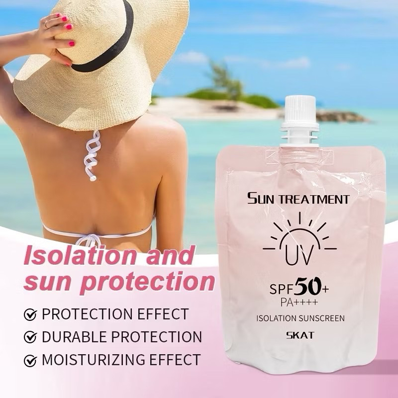 ครีมกันแดดนมวัว สำหรับผิวกาย SPF50+ ป้องกันรังสียูวี กันน้ำ กันเหงื่อ ให้ความชุ่มชื้น 150ml (T70)