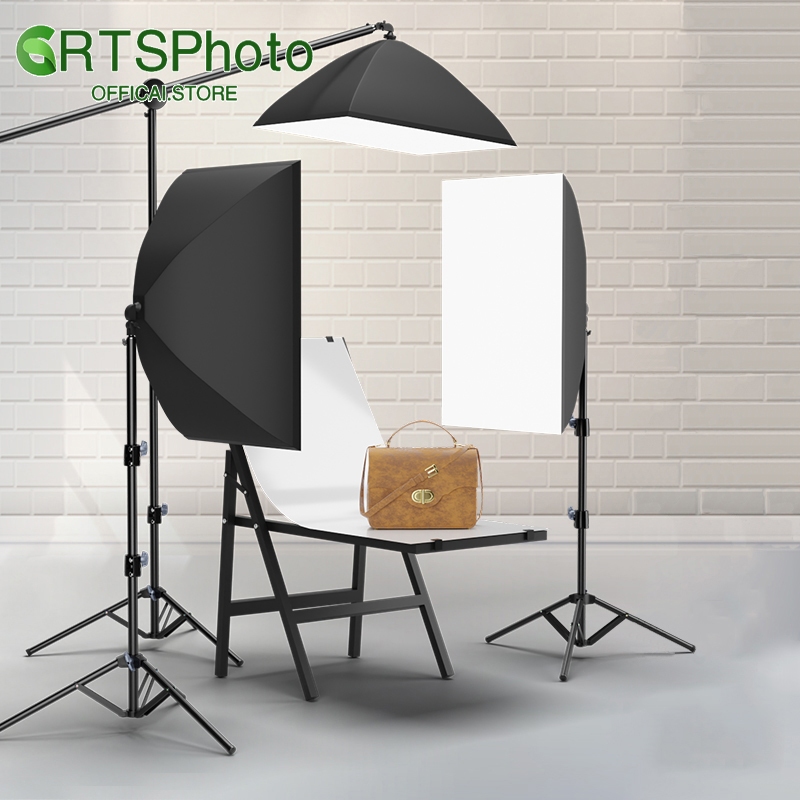 【ร้านแฟลกชิพ】GRTS Photo Studio สตูดิโอถ่ายภาพ ไฟต่อเนื่อง ไฟสตูดิโอ 50x70 Softbox LED Lighting Kits for Photography