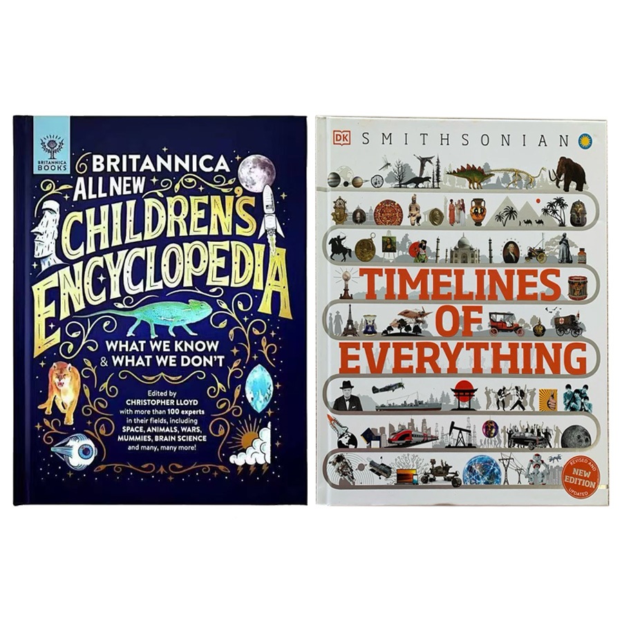 Britannica All New Children's Encyclopedia and DK Timelines of Everything Science Encyclopedia Hardc