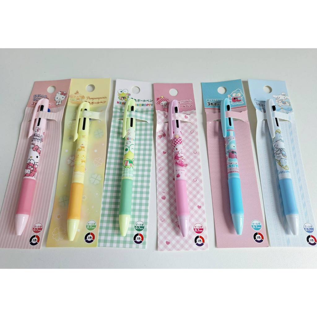 ปากกาลูกลื่น ลายตัวละครจากSanrio ลิขสิทธิ์แท้ มี 3 สีในด้ามเดียว ขนาดหัว 0.7 นำเข้าจากญี่ปุ่น สินค้าพร้อมส่งจากไทย
