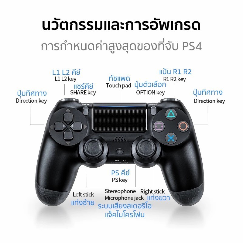 BTS จอยเกมส์ PC จอย P  S  4 จอยเกมส์มือถือ บลูทูธไร้สาย Wireless Controller JoyStick For PC/P  S  4/IOS/Android