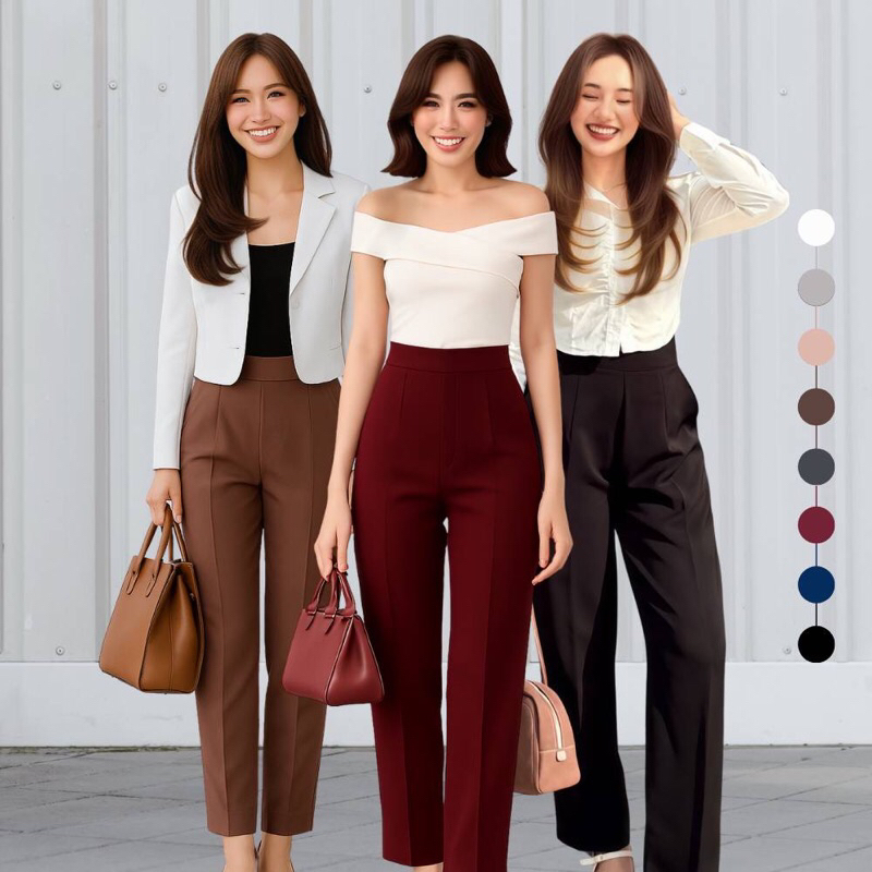 AA Pant  กางเกงกระบอกกลางมีขอบ