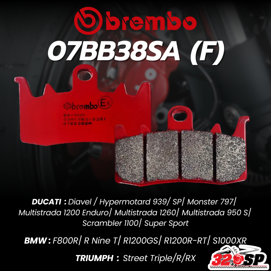 ผ้าเบรค BREMBO SINTER รหัส 07BB38SA รุ่น BMW F800,R1200GS,R,LC,S1000XR / DUCATI SCRAMBLER /MONSTER 8