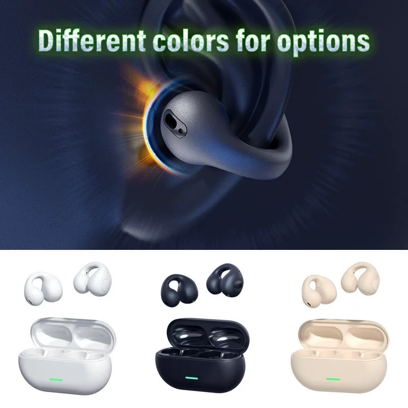 NEW ！หูฟังไร้สาย แบบหนีบหู บลูทูธ 5.3 เสียงไฮไฟ สเตอริโอ เบส หูฟังกีฬา พร้อมไมโครโฟน กันน้ำกันเหงื่อ ใช้ได้กับทุกรุ่น