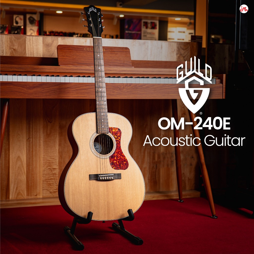 Guild OM-240E กีต้าร์โปร่งไฟฟ้า Guild OM240E กีต้าร์ Guild รุ่น OM 240 E ฟรีกระเป๋า Music Arms