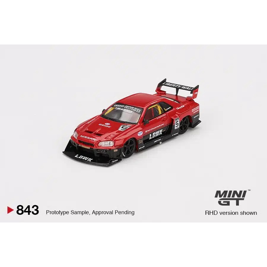 MINI GT No.843 Nissan LB-ER34 Super Silhouette SKYLINE Red/Black MGT00843