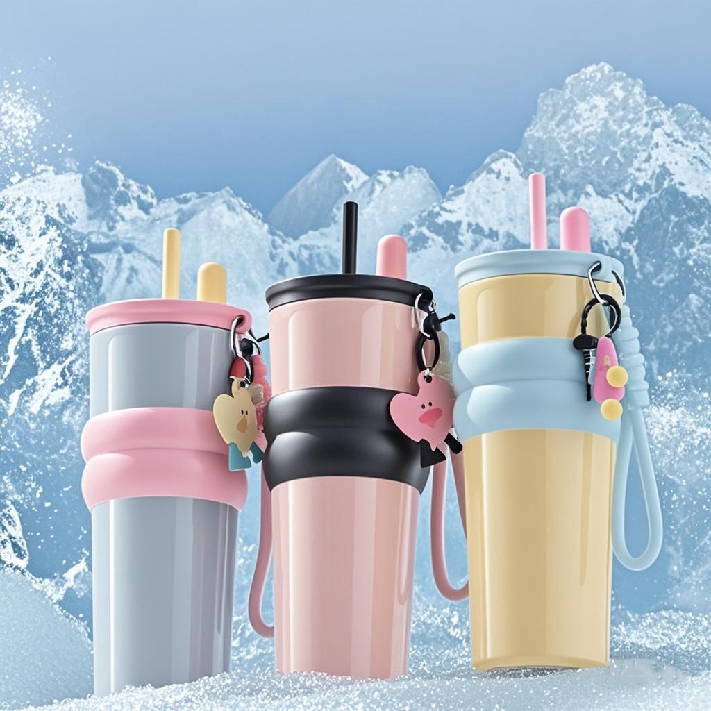 แก้วเยติเคลือบเซรามิค เก็บความเย็น แก้วน้ำเก็บความเย็น แก้วกาแฟ 710 ml พร้อมหลอด แก้วyeti แท้