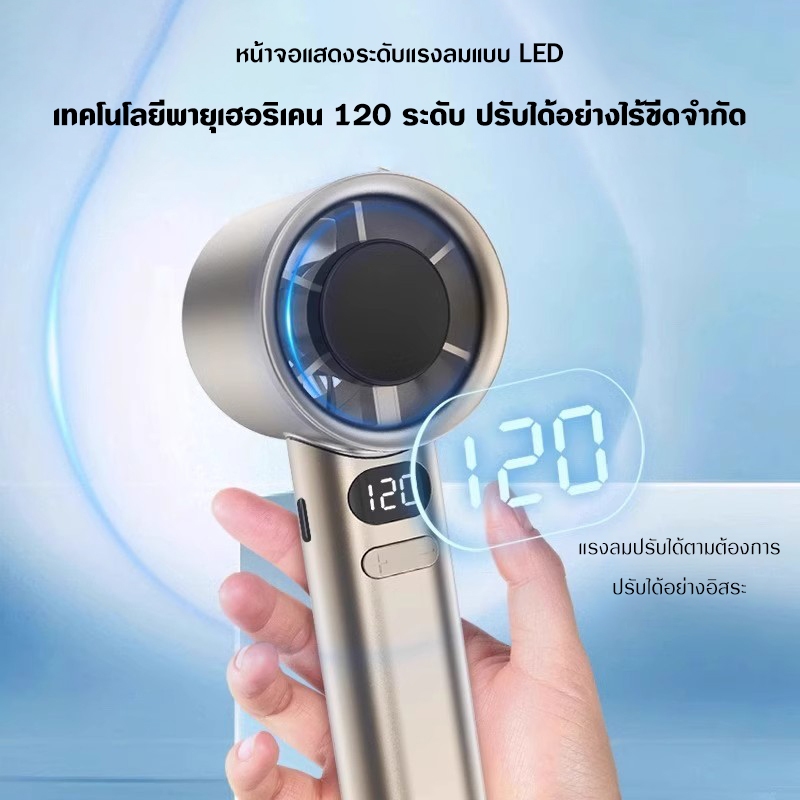 ⚡ใหม่⚡พัดลมเทอร์โบไฟฟ้า ขนาดเล็ก ความเร็ว 120 ระดับ ชาร์จ USB แบบพกพา สามารถปรับได้ เหมาะกับกลางแจ้ง รูปที่ 2