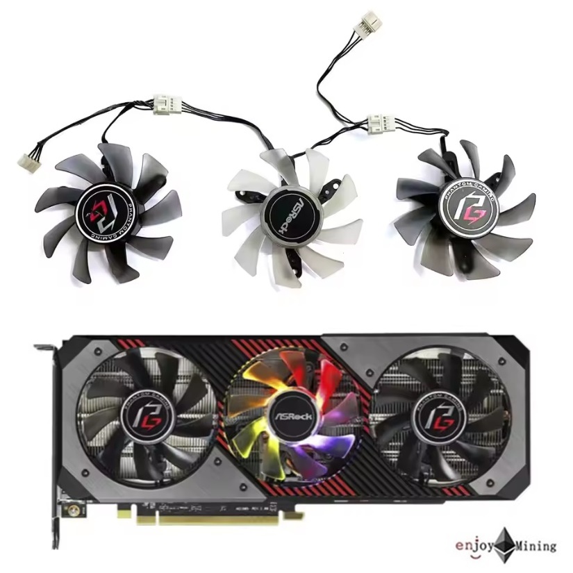 พัดลมการ์ดจอ ASRock RX 5700 5700XT 8GB Phantom graphics card cooling fan PVA080E12R