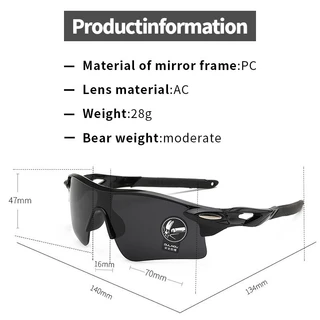 แว่นตากันแดด แว่นตาปั่นจักรยาน กันแสงUV Cycling Glasses แว่นกันแดดผู้ชาย กันลม กันฝุ่น