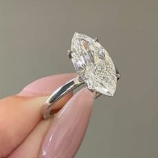 แหวนเพชร Marquise 4 ct F VVS2 Lab Diamond Solitaire Ring - IGI Certified (Engagement Ring) 14K White