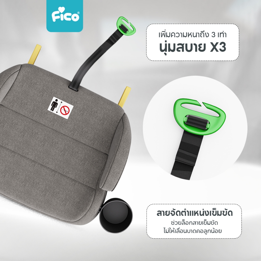 New Arrival !! Fico คาร์ซีทเด็กโต มาตรฐาน I-SIZE รุ่น AUGUST FC20 (บูสเตอร์ซีท) สำหรับเด็ก 3 - 12 ปี - รูปที่ 2
