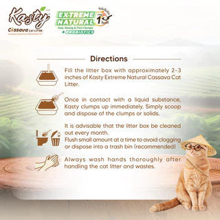 Kasty Extreme Natural ทรายแมวมันสำปะหลังธรรมชาติ 100% สูตรธรรมชาติ (ไม่ติดกระบะทรายแมว)