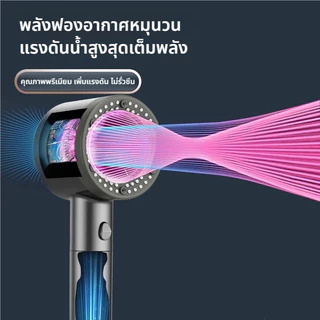 ฝักบัวแรงดันสูง ปรับได้ 5 โหมด มีไส้กรองภายใน พร้อมสายน้ำสแตนเลส 1.5 ม. และขาตั้งไม่ต้องเจาะ